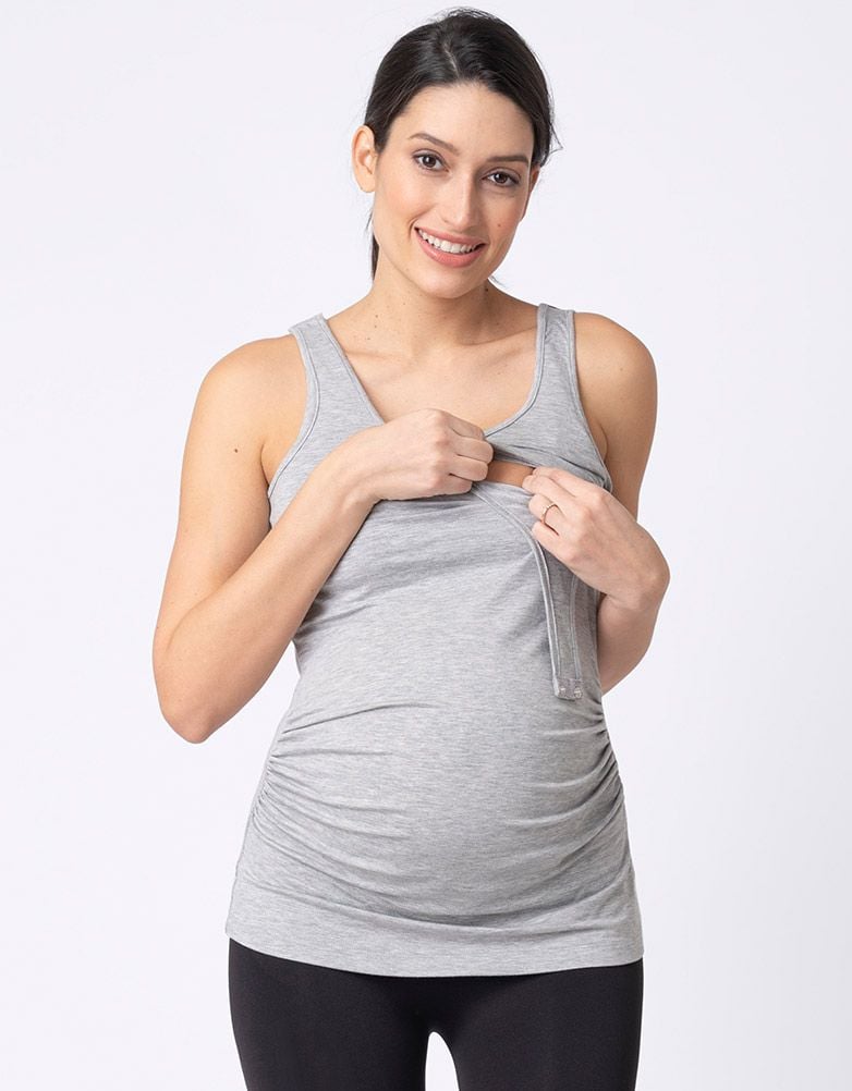 Women Seraphine Kits & Sets Twin Pack Maternity & Nursing Vest Tops – Grey & Navy