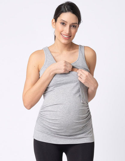 Women Seraphine Kits & Sets Twin Pack Maternity & Nursing Vest Tops – Grey & Navy