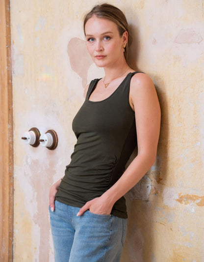 Women Seraphine Kits & Sets Twin Pack Maternity & Nursing Vest Tops – Khaki & Blush