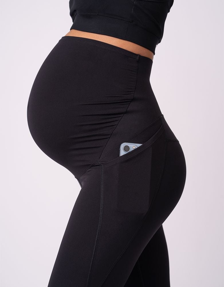 Women Seraphine Leggings & Tights Black 3/4 Length Maternity Gym & Activewear Leggings Seraphine