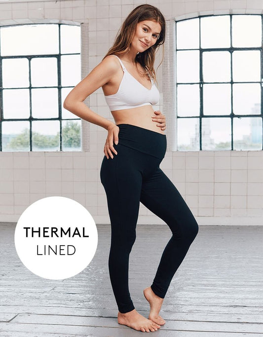 Women Seraphine Leggings & Tights Black Thermal Maternity Leggings