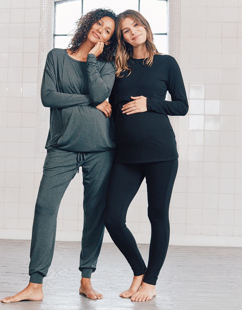 Women Seraphine Leggings & Tights Black Thermal Maternity Leggings