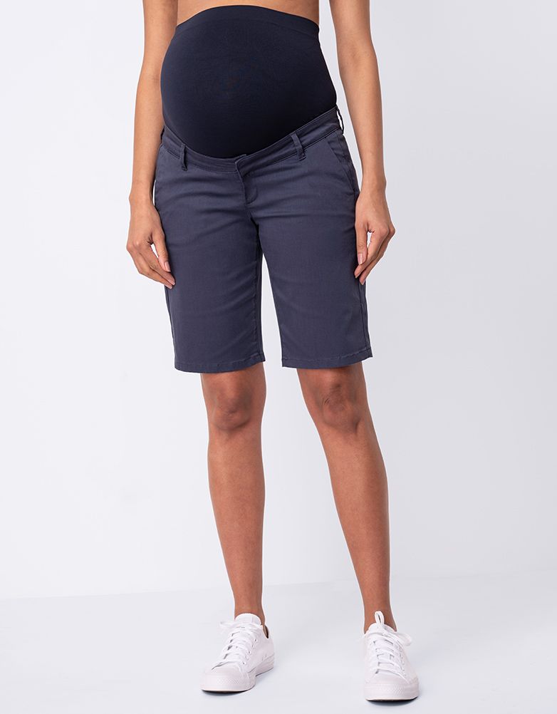 Women Seraphine Shorts Cotton Blend Navy Blue Maternity Shorts