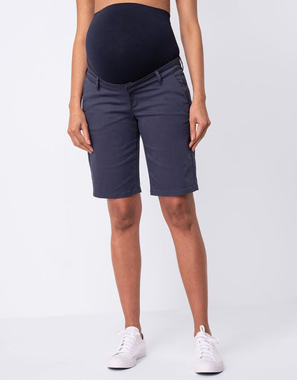 Women Seraphine Shorts Cotton Blend Navy Blue Maternity Shorts