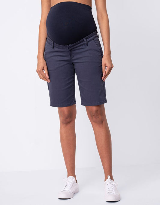 Women Seraphine Shorts Cotton Blend Navy Blue Maternity Shorts