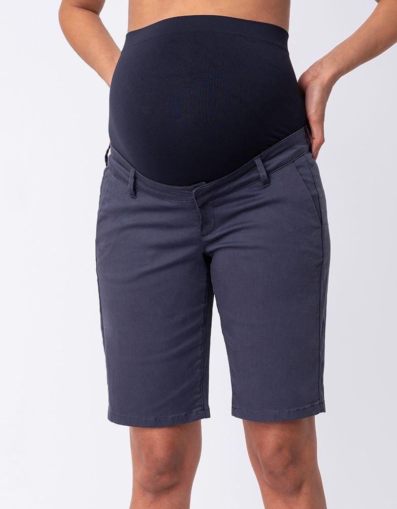 Women Seraphine Shorts Cotton Blend Navy Blue Maternity Shorts