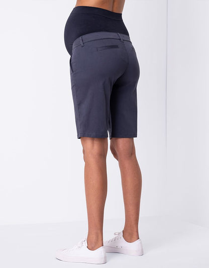 Women Seraphine Shorts Cotton Blend Navy Blue Maternity Shorts