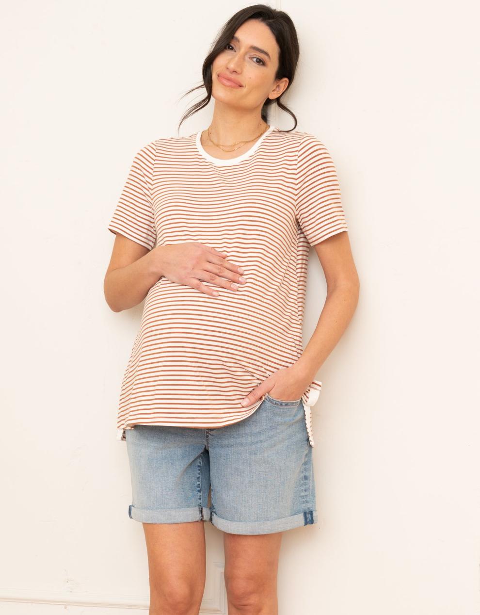 Women Seraphine Shorts Stretch Denim Over Bump Maternity Shorts