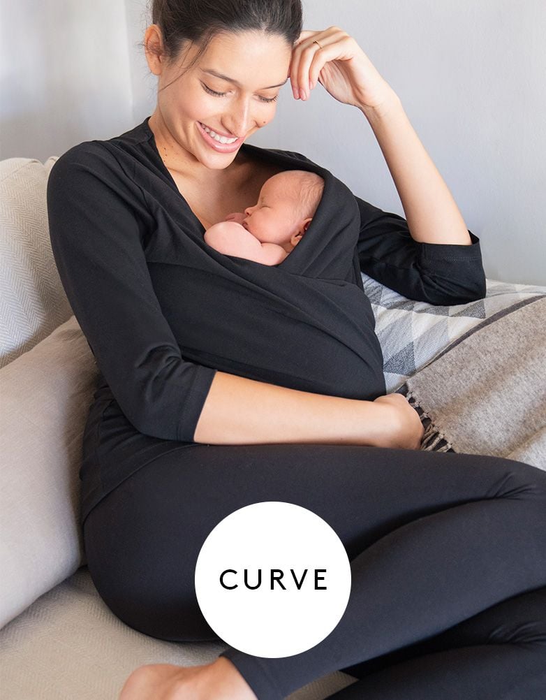 Women Seraphine Skin To Skin Curve Black Cotton Skin To Skin Top