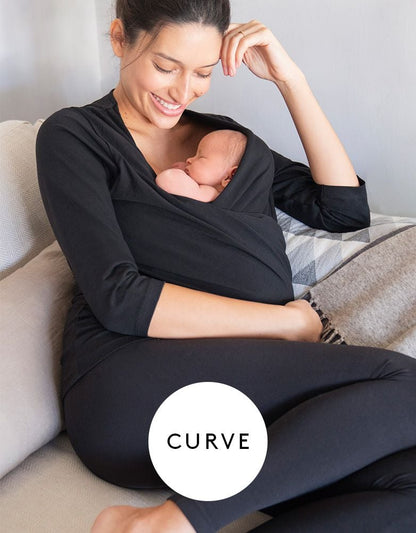 Women Seraphine Skin To Skin Curve Black Cotton Skin To Skin Top