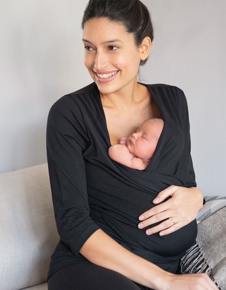 Women Seraphine Skin To Skin Curve Black Cotton Skin To Skin Top