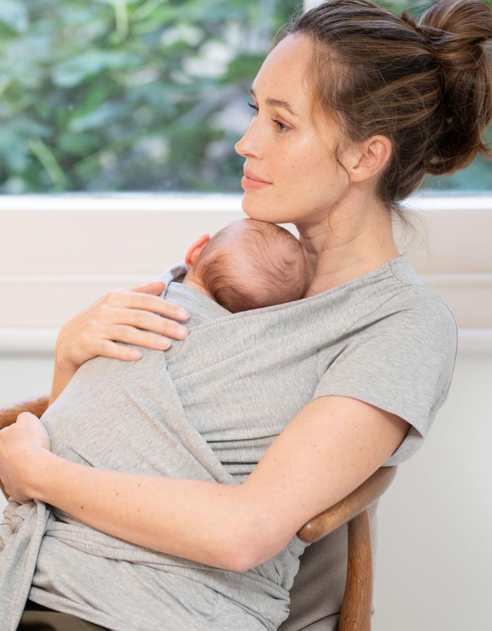 Women Seraphine Skin To Skin Grey Cotton Short-Sleeve Skin To Skin Top