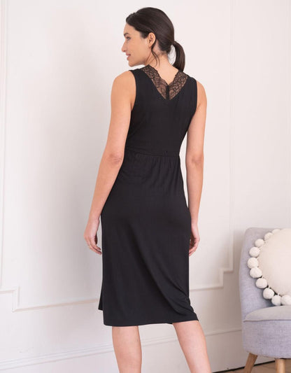 Women Seraphine Sleepwear Lace Trim Crossover Maternity-To-Nursing Nightie
