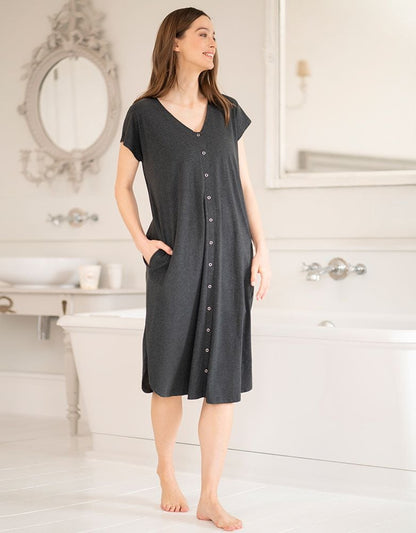 Women Seraphine Sleepwear Maternity Hospital Bag Midi Labor Gown In Organic Cotton US