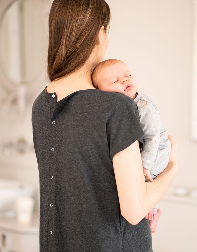 Women Seraphine Sleepwear Maternity Hospital Bag Midi Labor Gown In Organic Cotton US