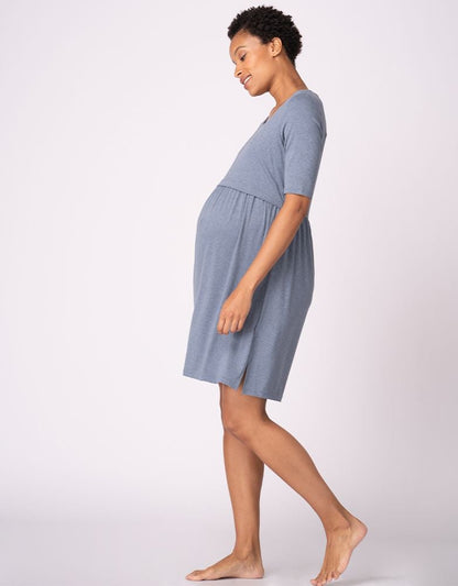 Women Seraphine Sleepwear Stretch Jersey Maternity & Nursing Nighties – Twin Pack