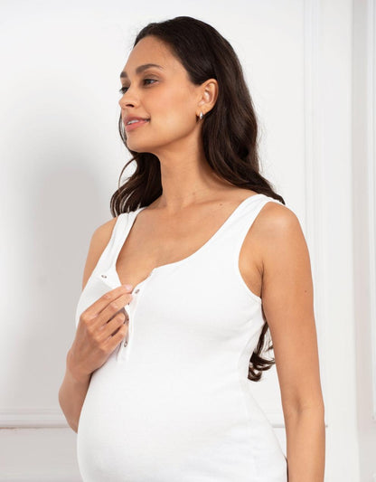 Women Seraphine Sleepwear Woven Shorts & Vest Pyjama Maternity-To-Nursing Set