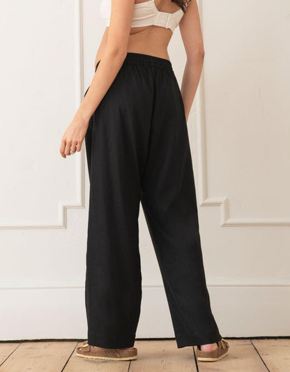 Women Seraphine Trousers & Skirts Wide-Leg Linen-Blend Under Bump Maternity Trousers